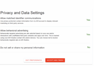 privacy settings example