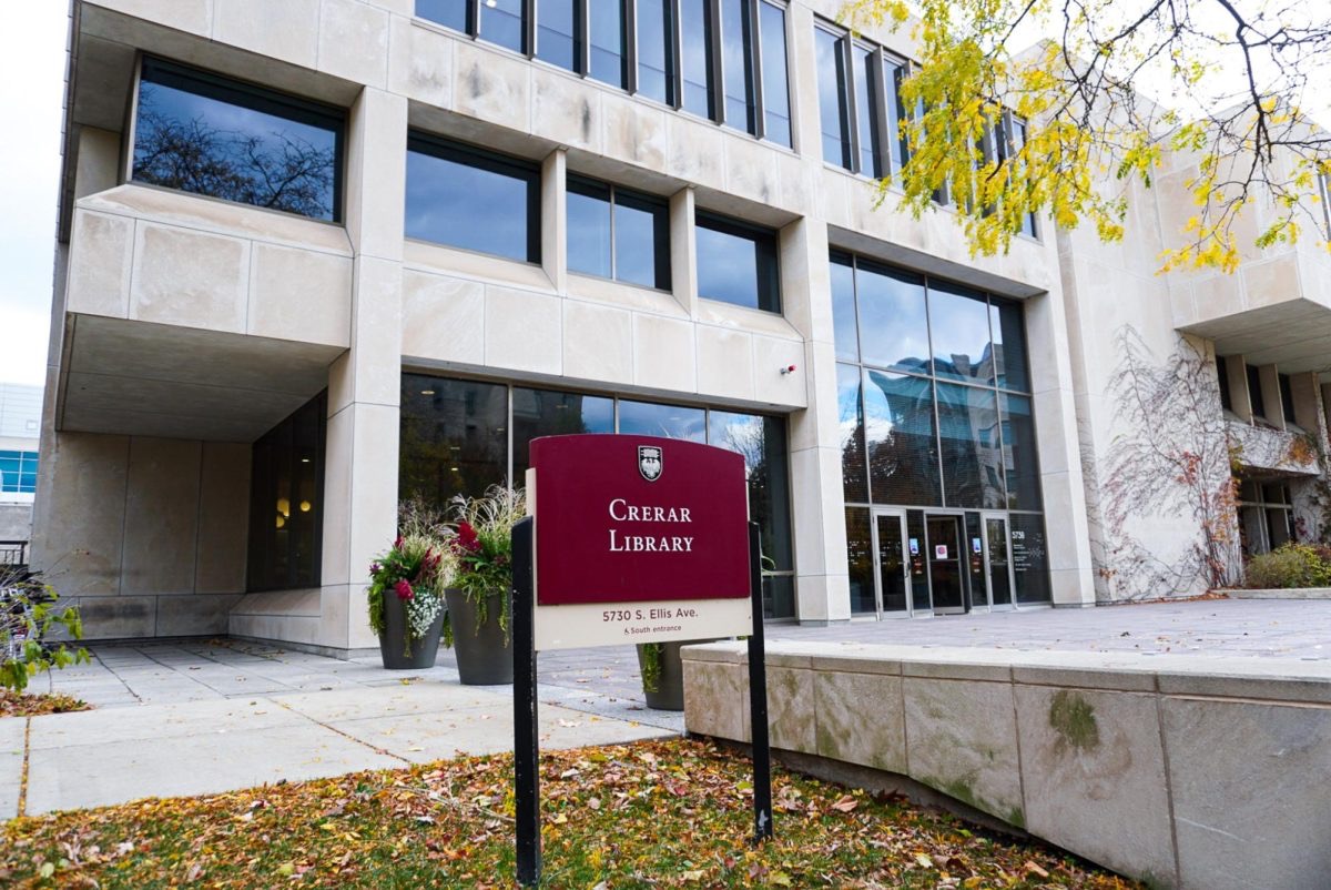 Crerar Library sign