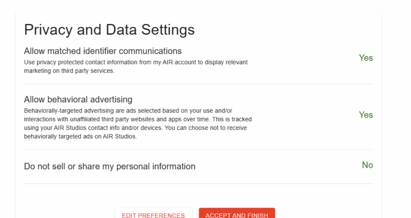 privacy settings example